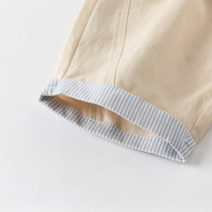 Dave&Bella Toddler Boys Summer Casual Light Khaki Straight-leg Pants
