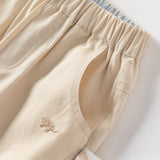 Dave&Bella Toddler Boys Summer Casual Light Khaki Straight-leg Pants