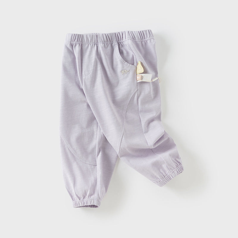 Dave&Bella Toddler Girls/Boys Summer Adjustable-waistband Loose Casual Pants