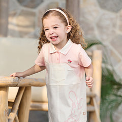 Dave&Bella Girls Summer Cartoon Print Pink Polo Dress