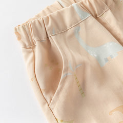 Dave&Bella Toddler Boys Summer Cute Print Daily T-shirt Pants Set