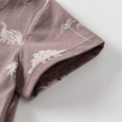 Dave&Bella Toddler Boys Summer Cute Print Daily T-shirt Pants Set