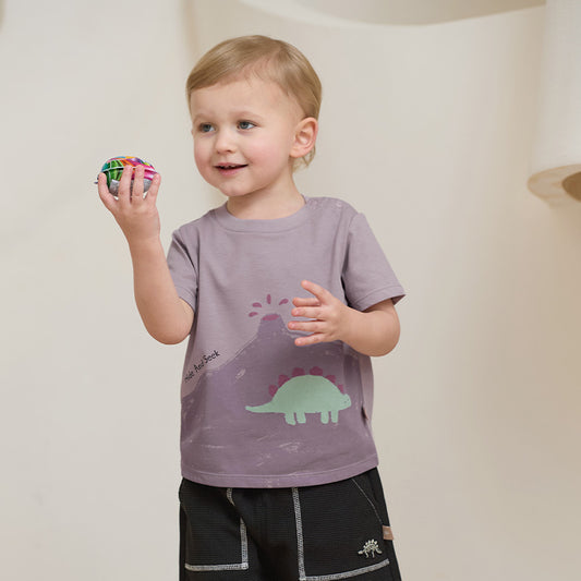 Dave&Bella Toddler Boys Summer Cute Dinosaur/Tiger Print Soft T-shirts Tops
