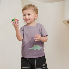 Dave&Bella Toddler Boys Summer Cute Dinosaur/Tiger Print Soft T-shirts Tops