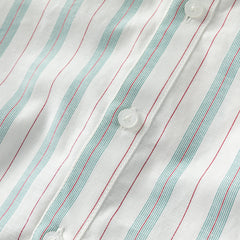 Dave&Bella Boys Summer Green Striped Shirt Cotton Shorts Formal Set