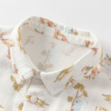 Dave&Bella Toddler Boys Summer Playful Print Casual Shirts Tops