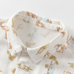 Dave&Bella Toddler Boys Summer Playful Print Casual Shirts Tops