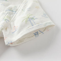 Dave&Bella Toddler Boys Summer Playful Print Casual Shirts Tops