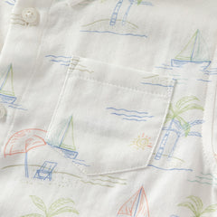 Dave&Bella Toddler Boys Summer Playful Print Casual Shirts Tops