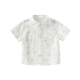Dave&Bella Toddler Boys Summer Playful Print Casual Shirts Tops