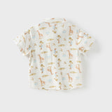 Dave&Bella Toddler Boys Summer Playful Print Casual Shirts Tops