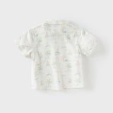 Dave&Bella Toddler Boys Summer Playful Print Casual Shirts Tops