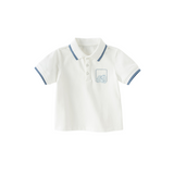 Dave&Bella Toddler Boys Summer College Formal Cotton Beige Polo T-shirts