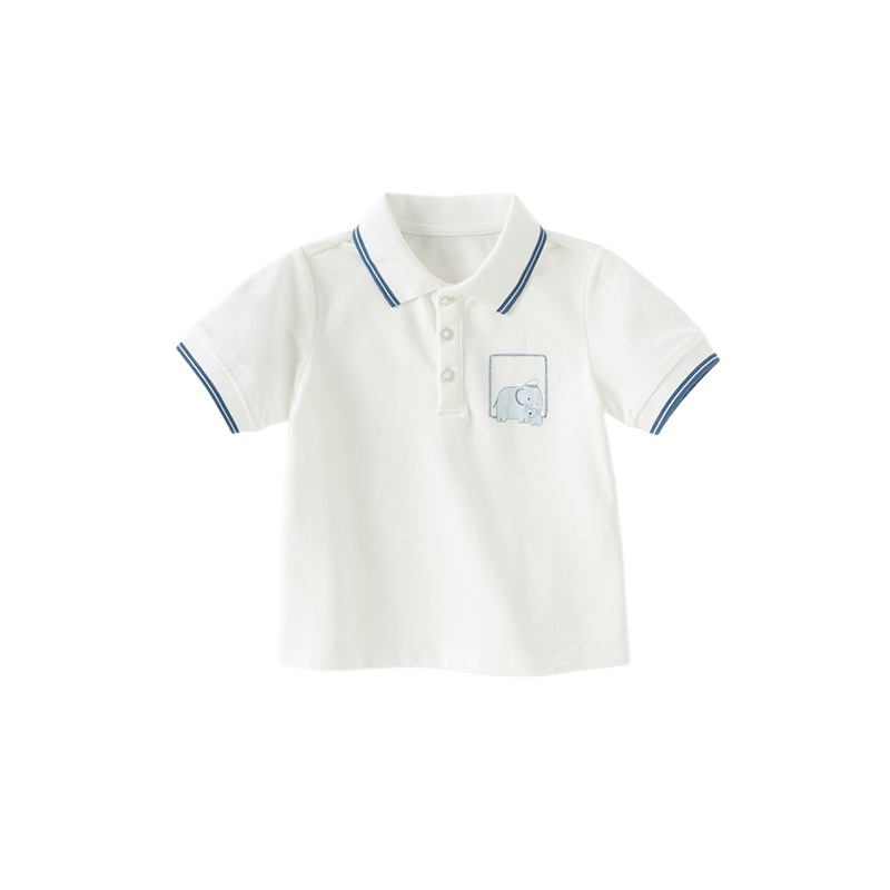 Dave&Bella Toddler Boys Summer College Formal Cotton Beige Polo T-shirts