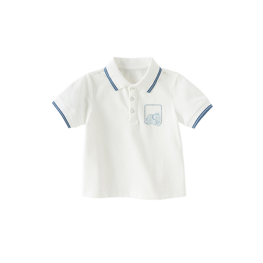Dave&Bella Boys Summer College Formal Cotton Beige Polo T-shirt