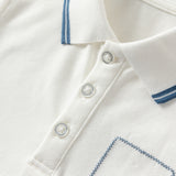 Dave&Bella Toddler Boys Summer College Formal Cotton Beige Polo T-shirts