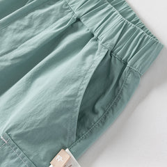 Dave&Bella Boys Summer Cotton Green Striped T-shirt Short Pant Set