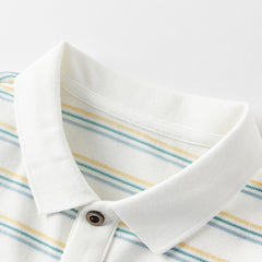 Dave&Bella Boys Summer Cotton Green Striped T-shirt Short Pant Set
