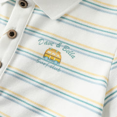 Dave&Bella Boys Summer Cotton Green Striped T-shirt Short Pant Set