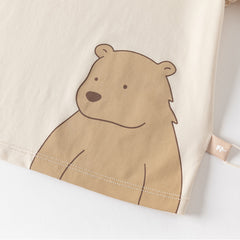 Dave&Bella Toddler Boys Summer Cute Brown Bear Print Soft Pajamas
