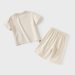 Dave&Bella Toddler Boys Summer Cute Brown Bear Print Soft Pajamas