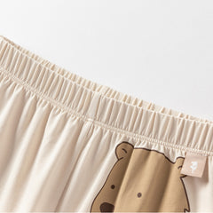 Dave&Bella Toddler Boys Summer Cute Brown Bear Print Soft Pajamas