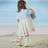 Dave&Bella Girls Summer Formal Polo Collar Blue Dress
