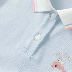 Dave&Bella Girls Summer Formal Polo Collar Blue Dress
