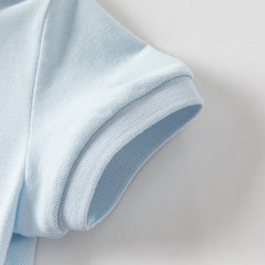 Dave&Bella Girls Summer Formal Polo Collar Blue Dress