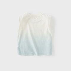 Dave&Bella Toddler Boys Summer Bule Breathable Cotton Sleeveless Tank Tops