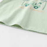 Dave&Bella Toddler Boys Summer Green/White Short Sleeve Cute Print Holiday T-shits Tops