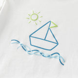 Dave&Bella Toddler Boys Summer Green/White Short Sleeve Cute Print Holiday T-shits Tops