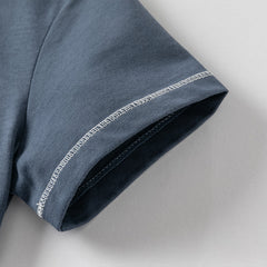 Dave&Bella Toddler Boys Summer White/Dark Blue Casual T-shirt Tops