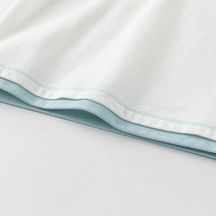 Dave&Bella Toddler Boys Summer White/Dark Blue Casual T-shirt Tops