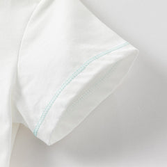 Dave&Bella Toddler Boys Summer White/Dark Blue Casual T-shirt Tops