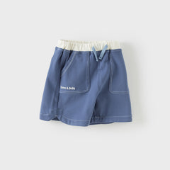 Dave&Bella Toddler Boys Summer Grey Blue Soft Mid-Length Shorts