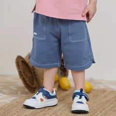 Dave&Bella Toddler Boys Summer Grey Blue Soft Mid-Length Shorts
