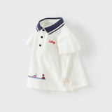 Dave&Bella Toddler Boys Summer Cotton White Polo T-shirts