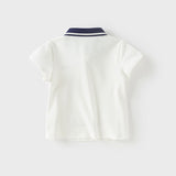 Dave&Bella Toddler Boys Summer Cotton White Polo T-shirts