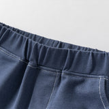 Dave&Bella Toddler Boys Summer Formal Cotton Polos Navy Blue Short Pant Sets