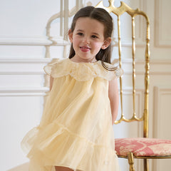 Dave&Bella Girls Summer Sleeveless Champagne Mesh Dress