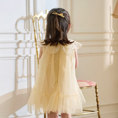 Dave&Bella Girls Summer Sleeveless Champagne Mesh Dress
