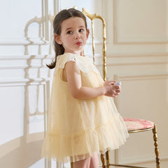 Dave&Bella Girls Summer Sleeveless Champagne Mesh Dress