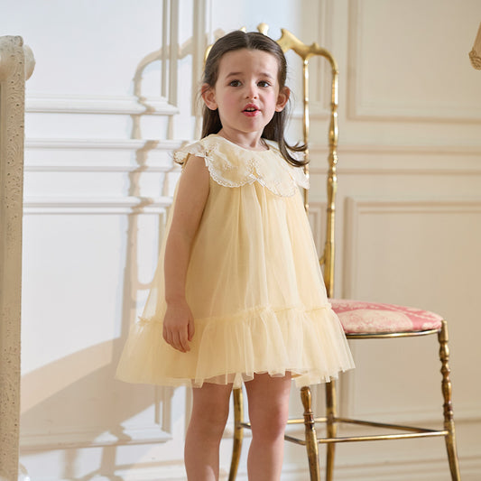 Dave&Bella Girls Summer Sleeveless Champagne Mesh Dress