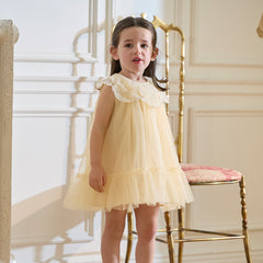 Dave&Bella Girls Summer Sleeveless Champagne Mesh Dress
