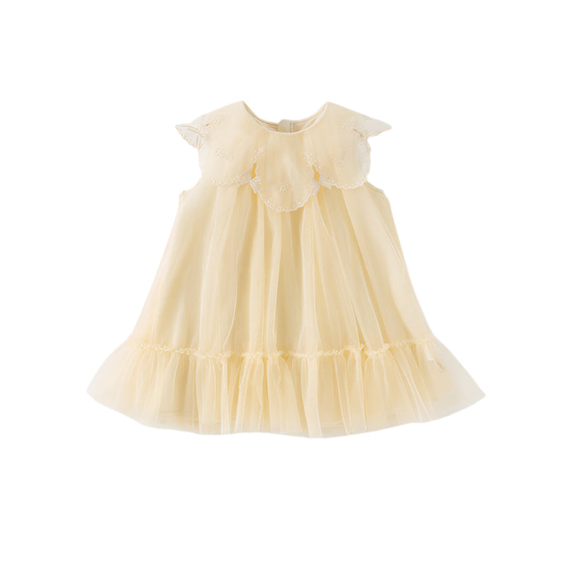 Dave&Bella Girls Summer Sleeveless Champagne Mesh Dress