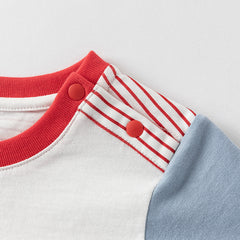 Dave&Bella Toddler Boys Summer White Cotton Soft Casual T-shirts