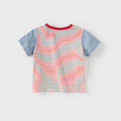 Dave&Bella Toddler Boys Summer White Cotton Soft Casual T-shirts