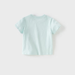 Dave&Bella Toddler Boys Summer Cute Car Print Blue Breathable Cotton T-shirts