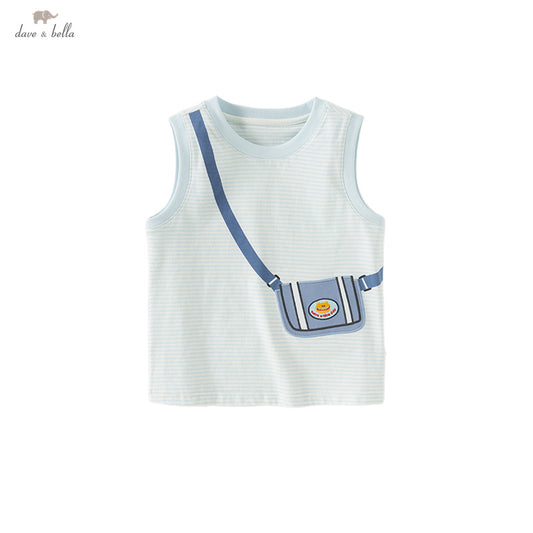 Dave&Bella Boys Summer Cotton Cartoon Print T-shirt Top